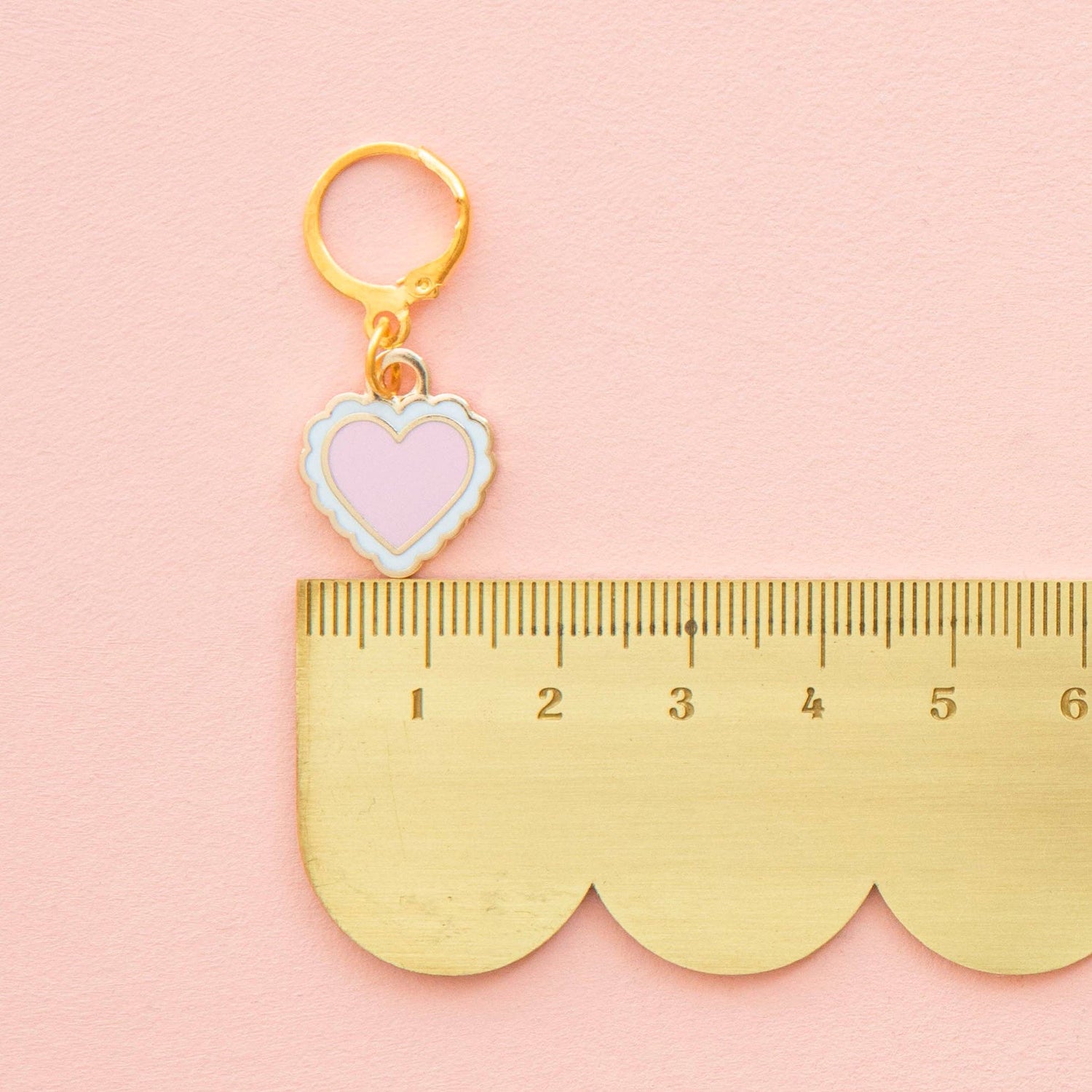 Sweet Heart Enamel Stitch Marker - Zipper Charm