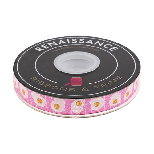 Designer Renaissance Ribbons: Fried Eggs 5/8" BTY