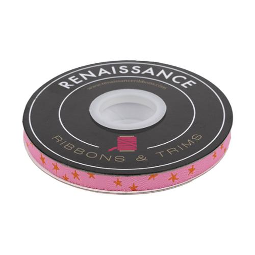 French Fries Ribbon Designer Renaissance Ribbons: Starry Vivid Pink 3/8