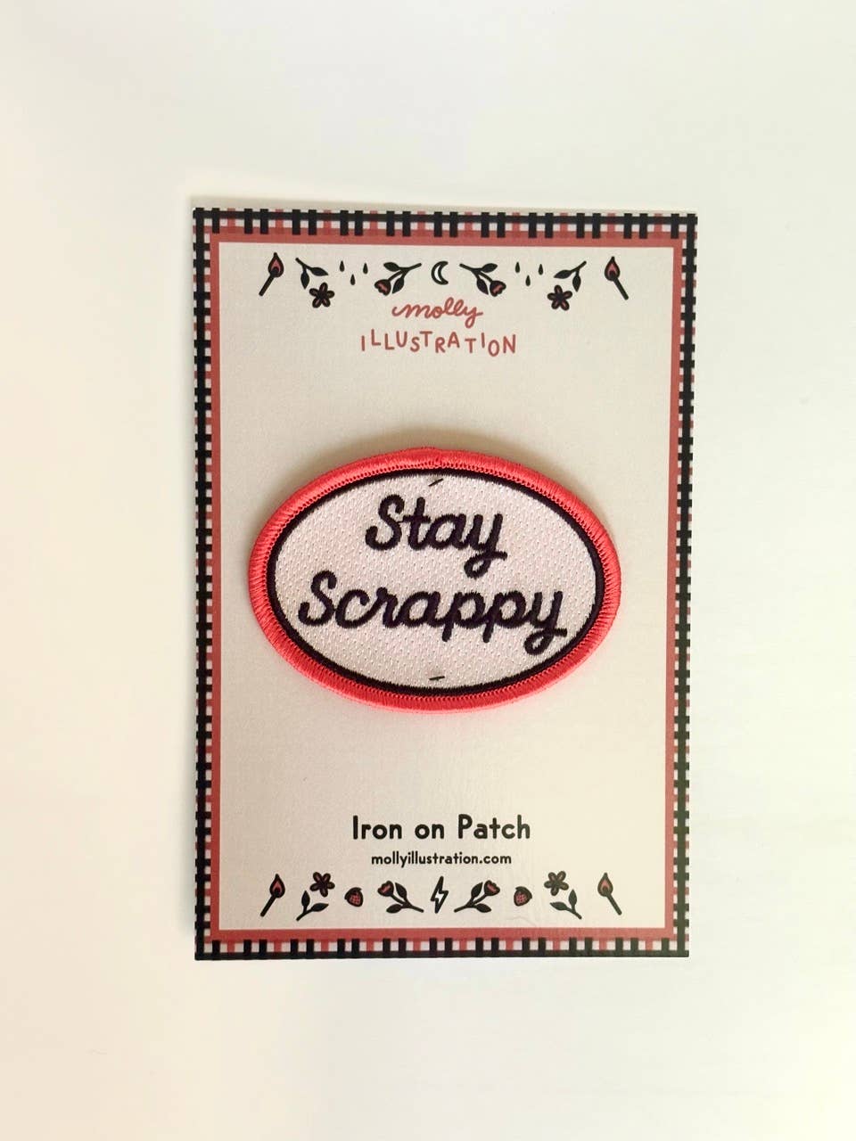 Stay Scrappy Vintage Style Embroidered Iron-On Patch
