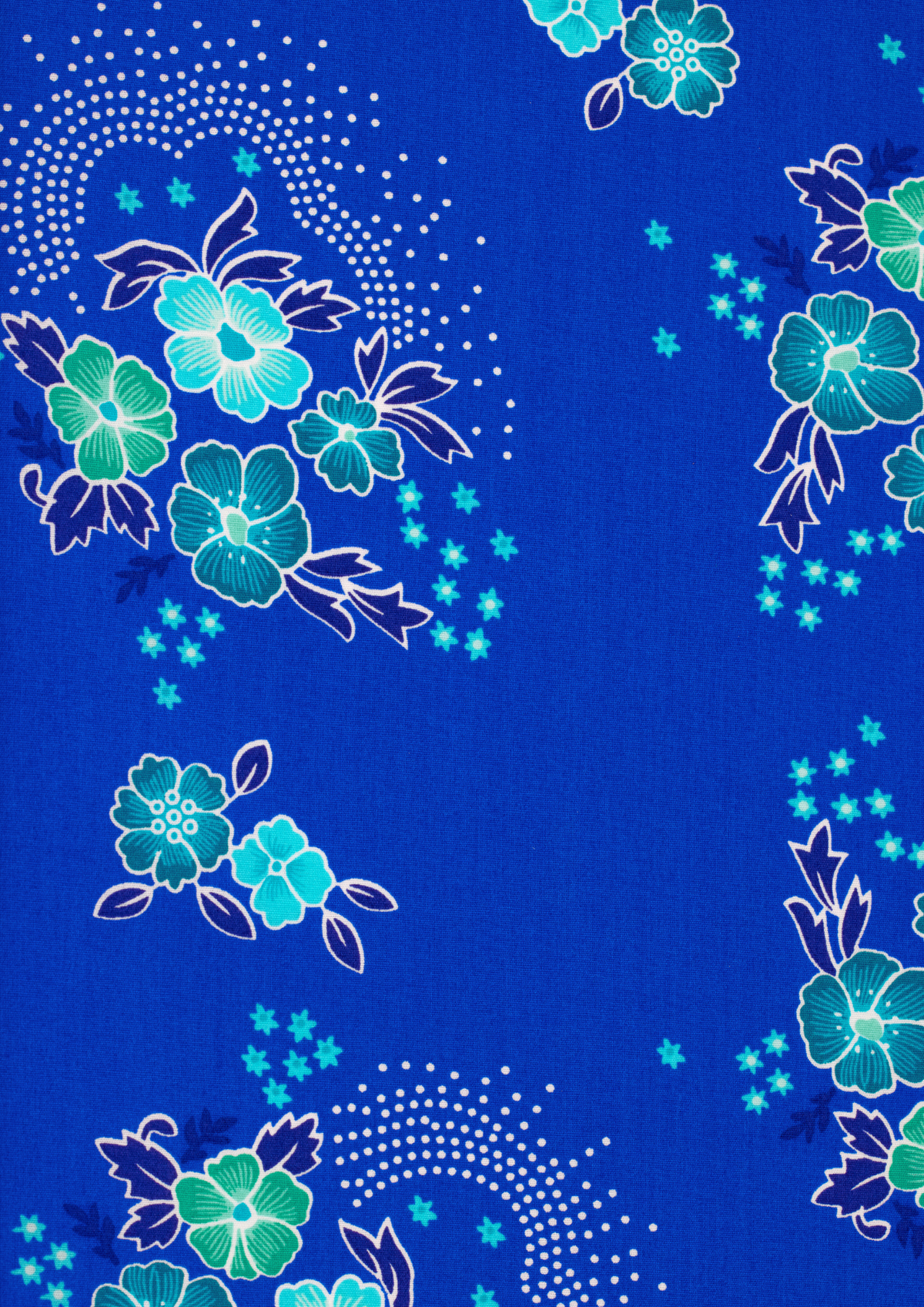 Folksy ultramarine cotton coupon: Bleu foncé / Folksy outremer