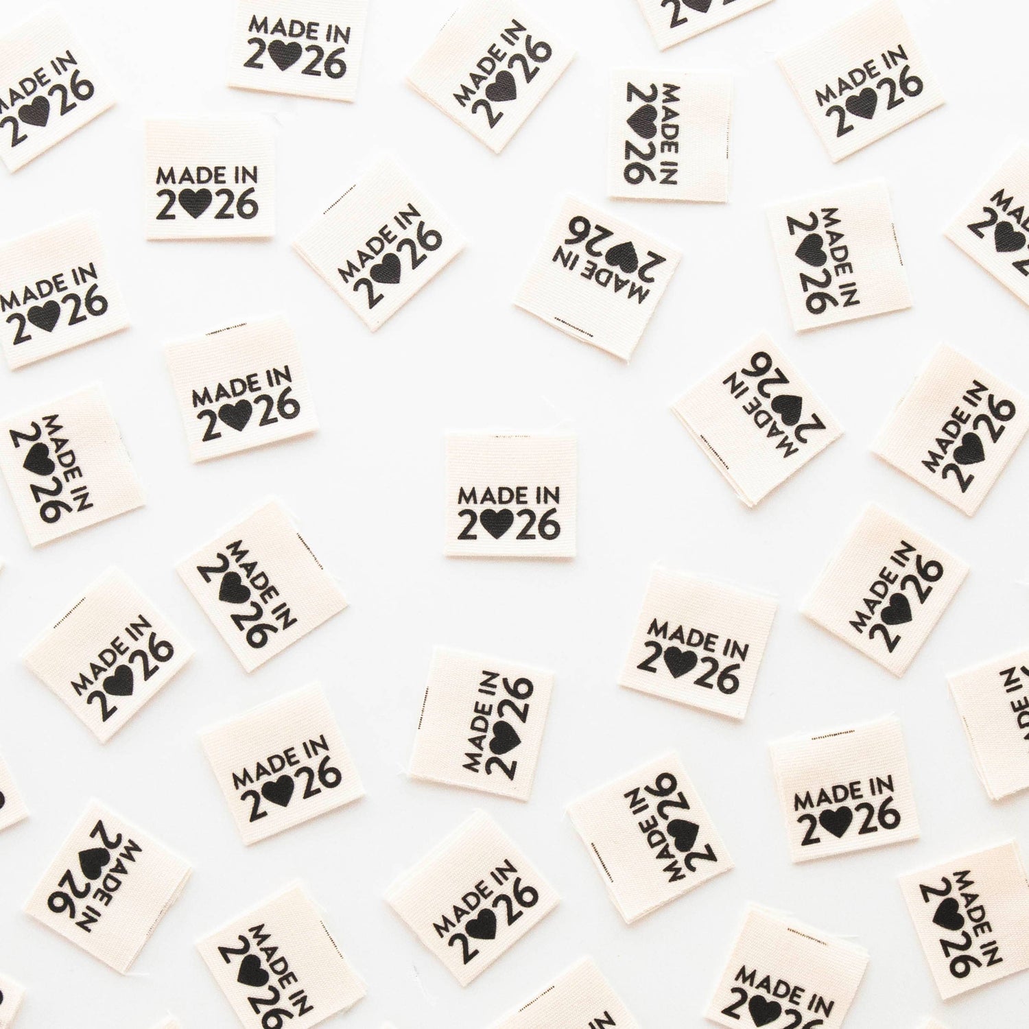 Made in 2026 Organic Cotton Centerfold Labels - Quilt Tags
