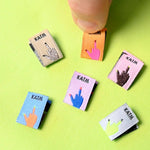 Middle Finger Mini Hands Woven Labels | 6 labels