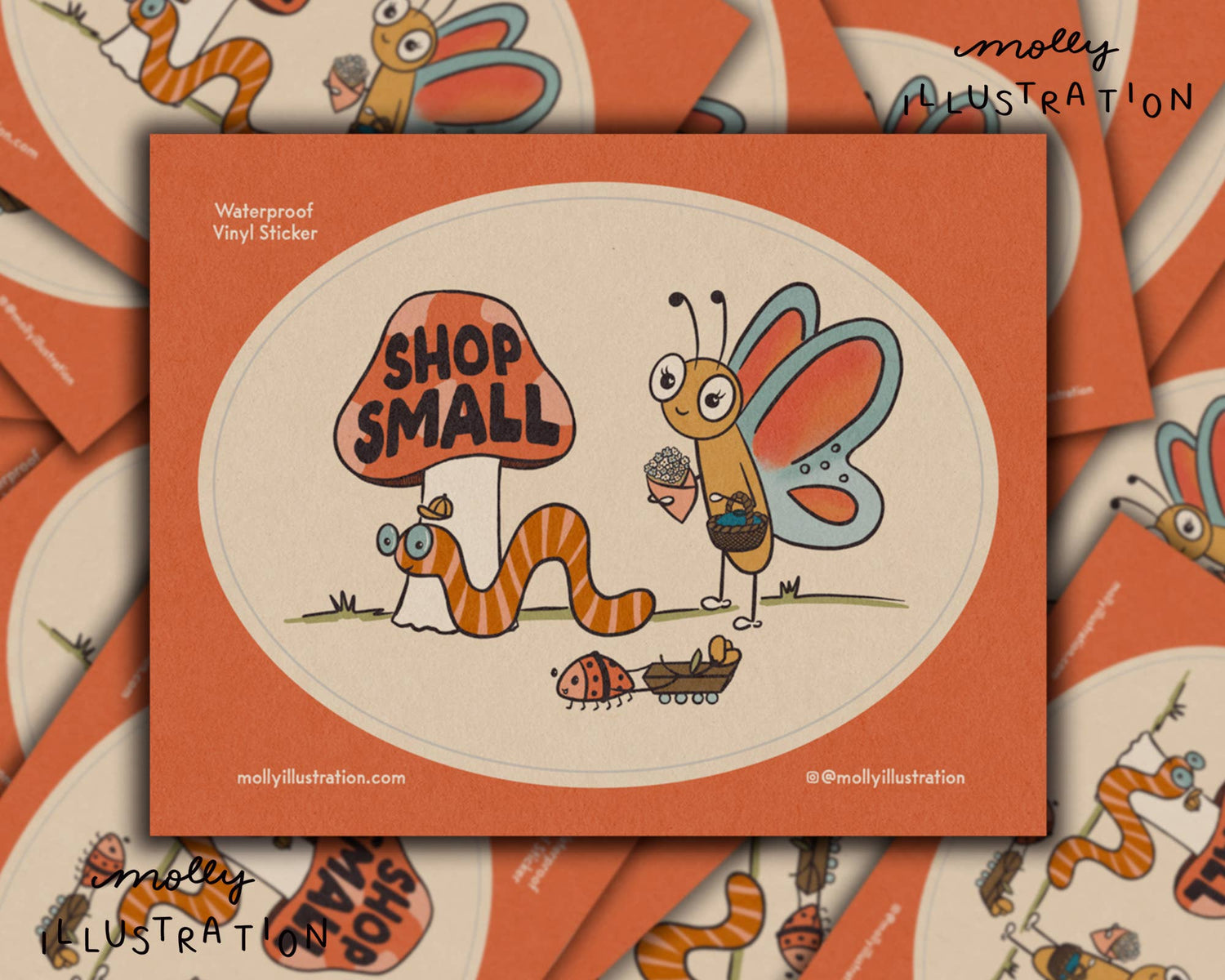 Shop Small Cute Bug Waterproof Kiss Cut Vinyl Sticker
