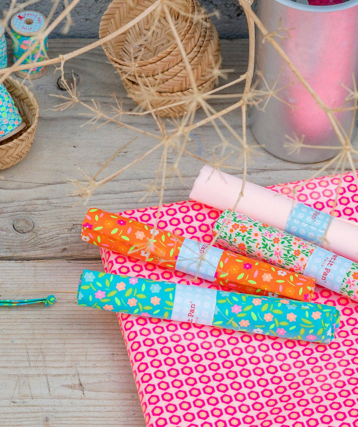 Peace and Love azure cotton coupon: Peace and Love azur