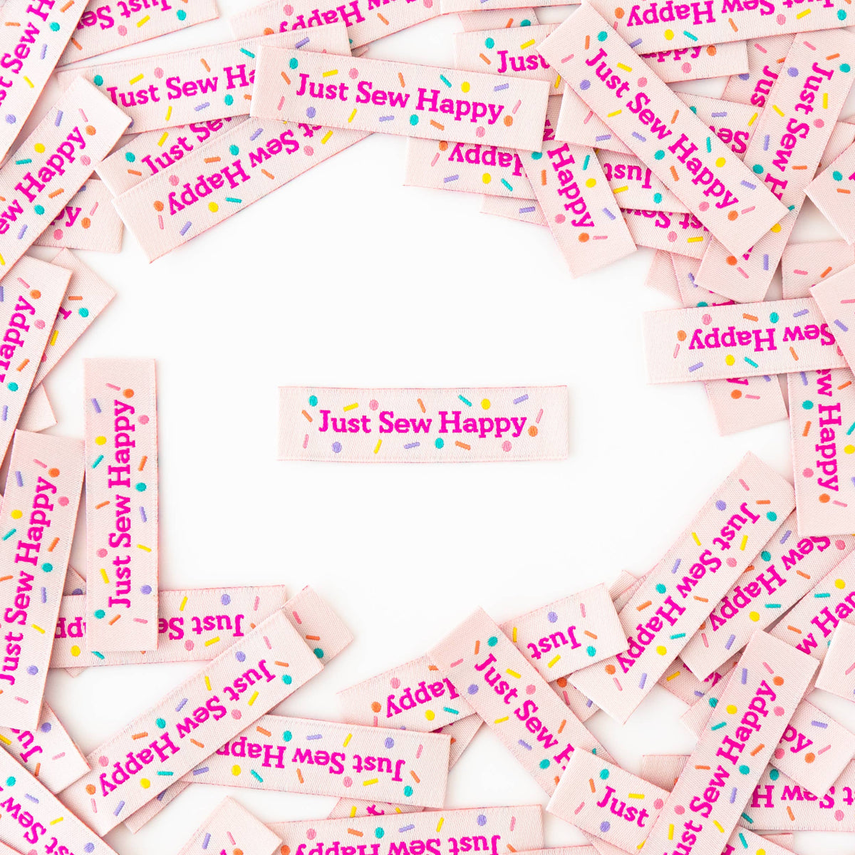 Just Sew Happy - Sewing Woven Clothing Label Tags