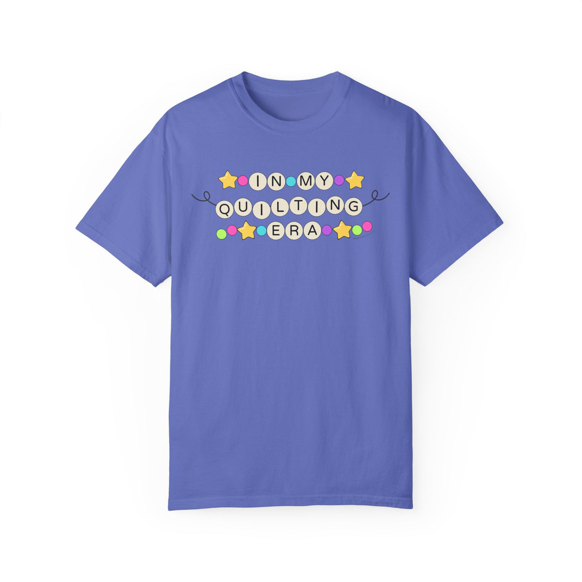 "In My Quilting Era" Unisex Garment-Dyed T-shirt Flo Blue