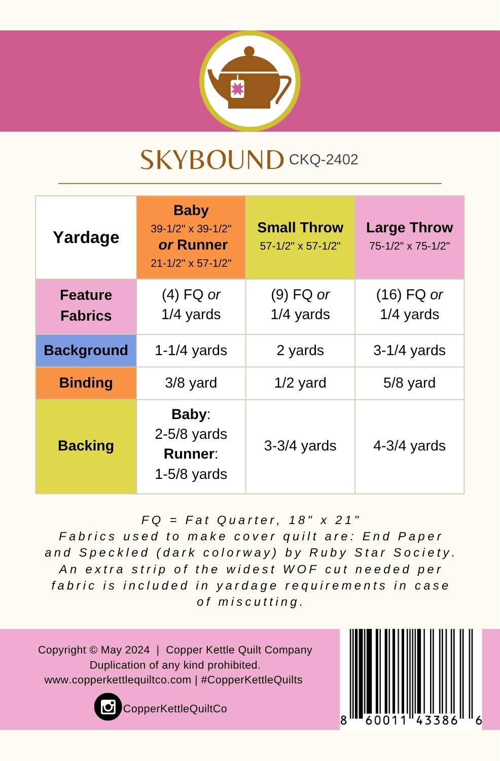 Skybound | CKQ-2402 Quilt Pattern