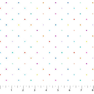 Dovetail | Ditsy Dots White Multi | Cotton Quilting Fabric