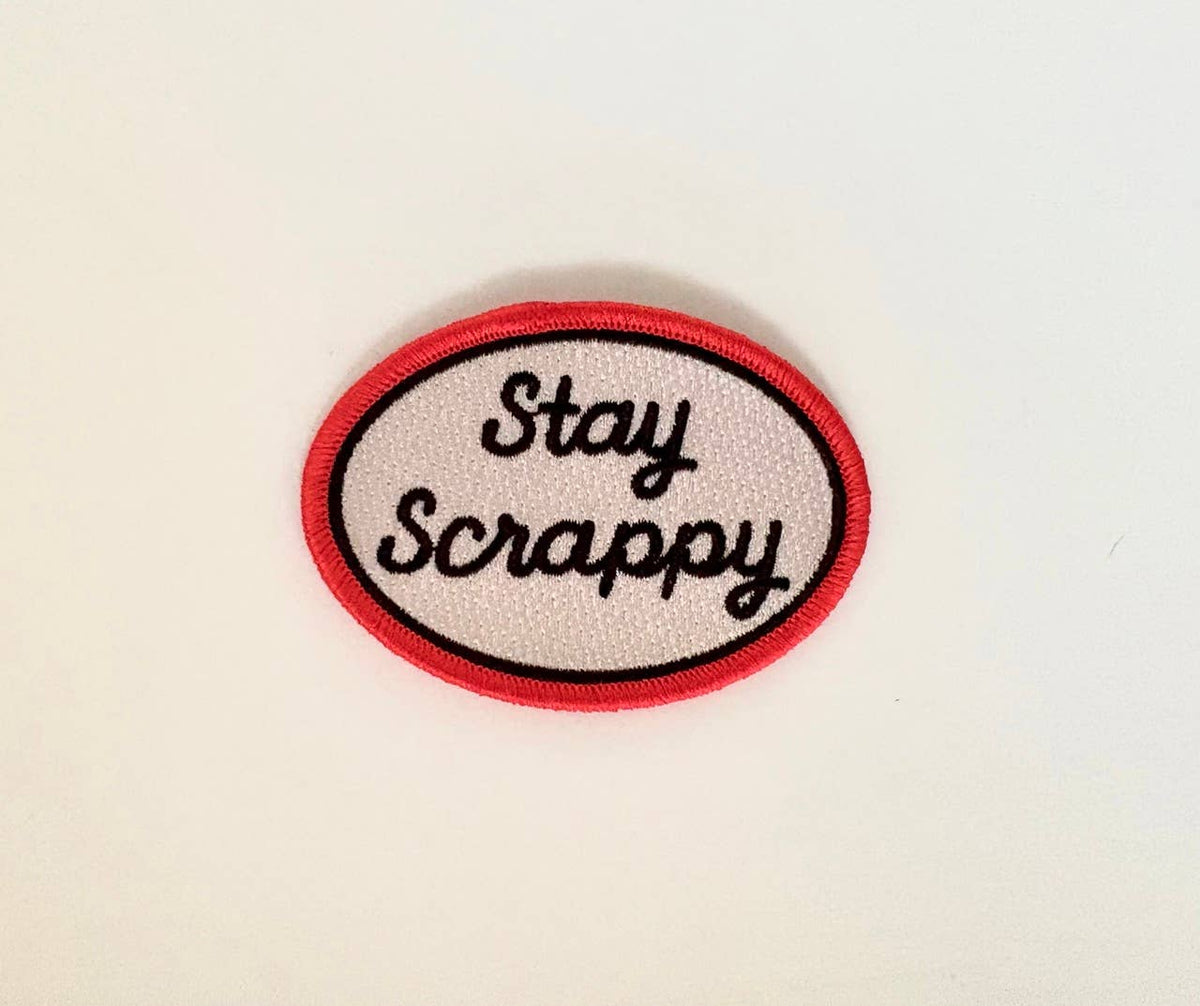 Stay Scrappy Vintage Style Embroidered Iron-On Patch
