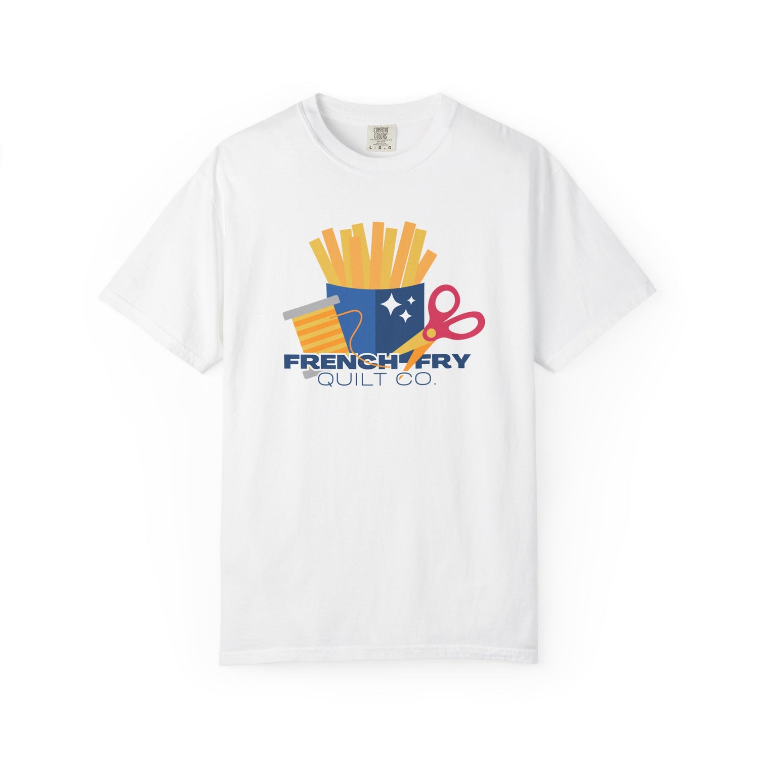 Quilt Co. Logo T-Shirt — French Fry Quilting Design White L