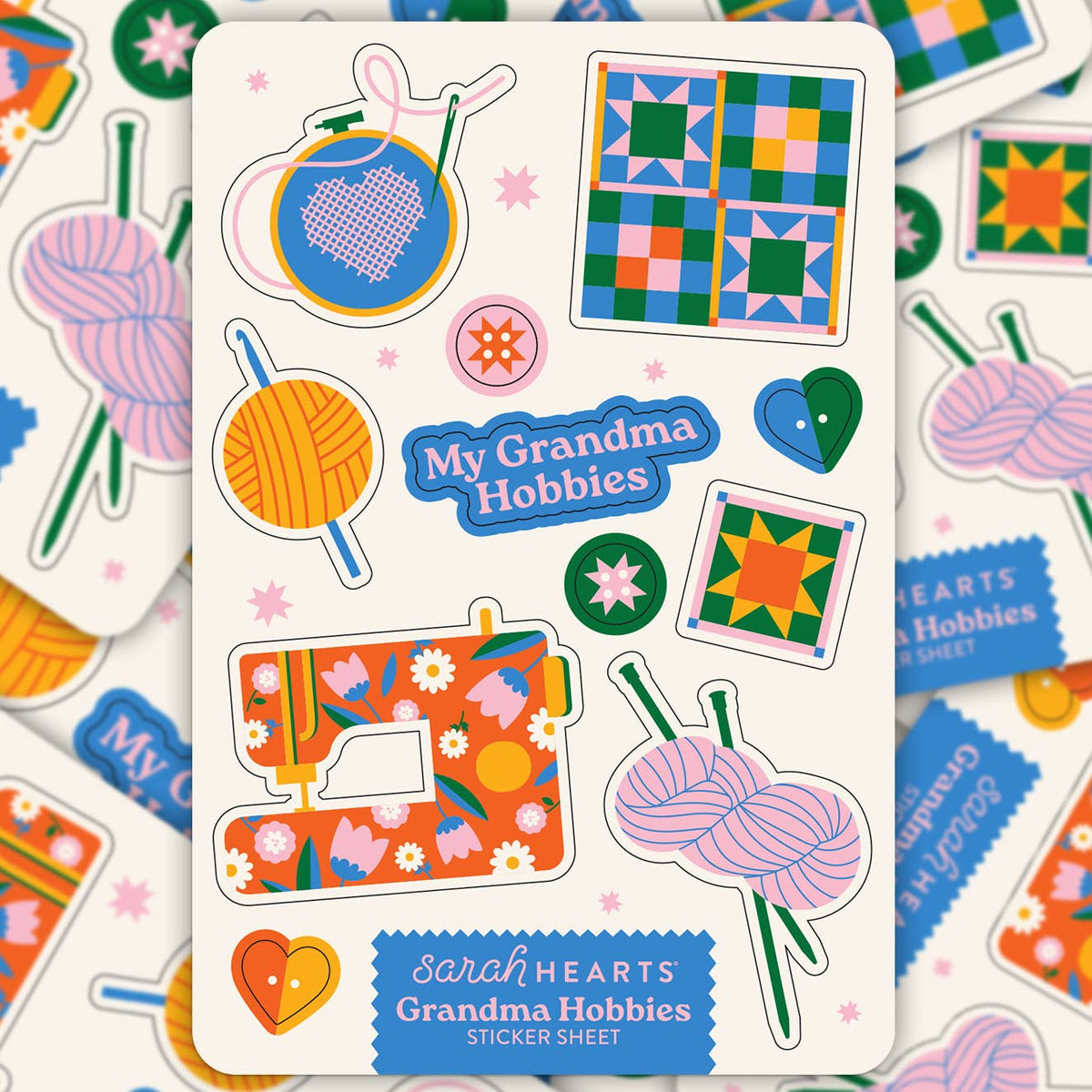 Grandma Hobbies Sticker Sheet