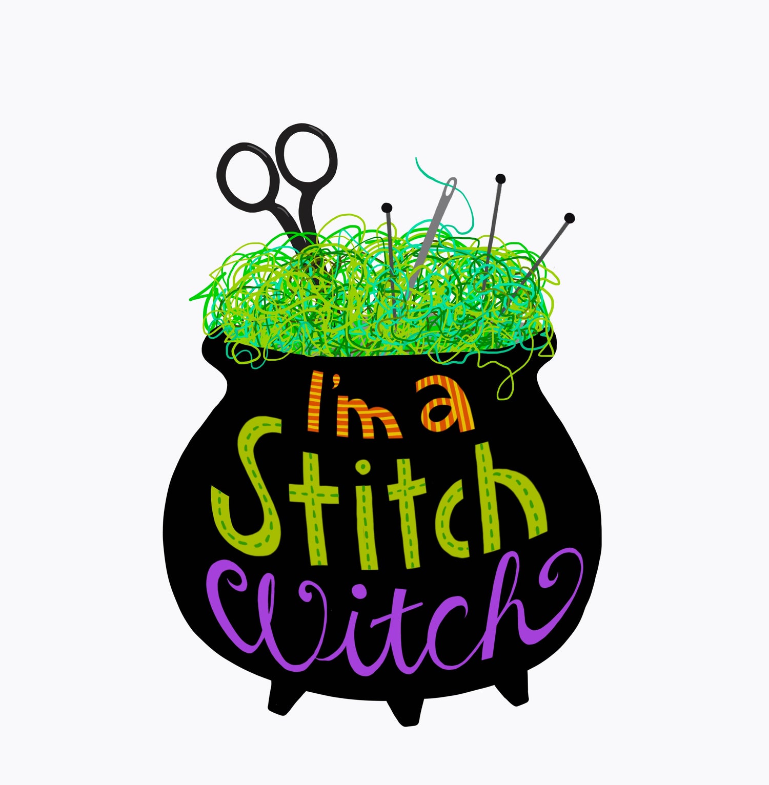 I'm a Stitch Witch Sticker | Fish Museum
