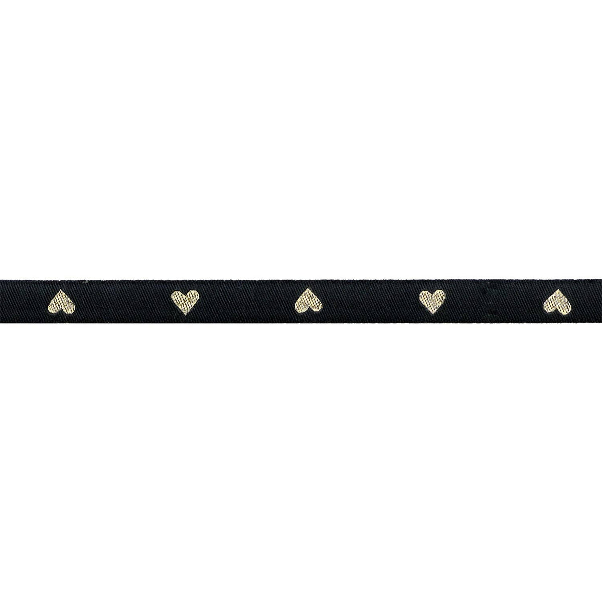 Hearts and Sparks - Hearts in Black/Gold - 3/8" width - by Melody Miller - BTY
