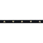 Hearts and Sparks - Hearts in Black/Gold - 3/8" width - by Melody Miller - BTY