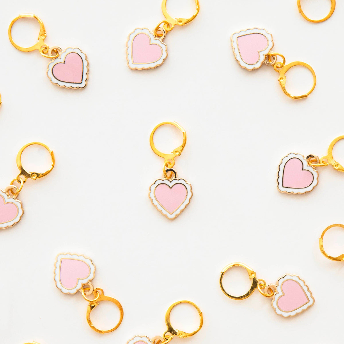 Sweet Heart Enamel Stitch Marker - Zipper Charm