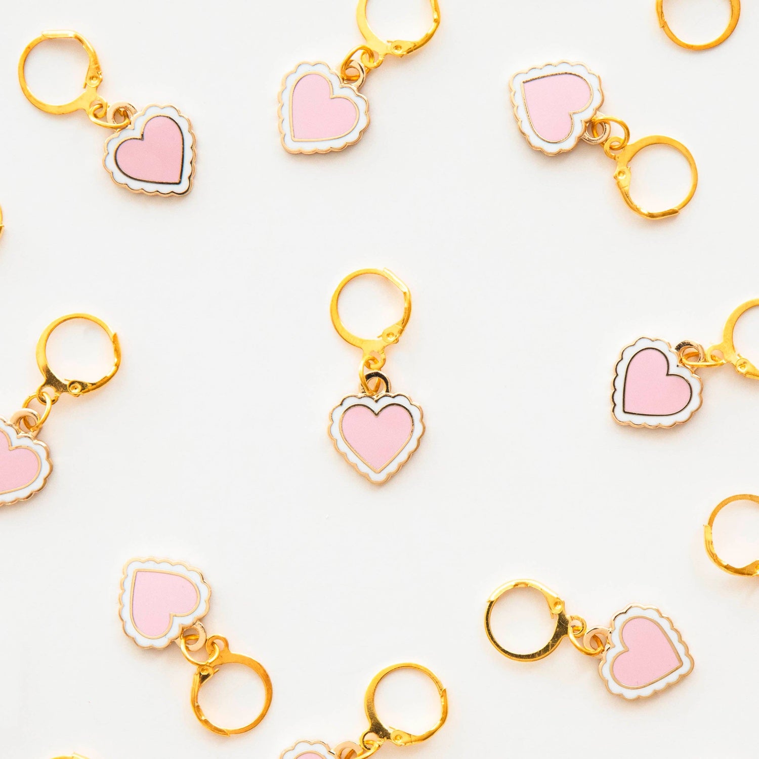 Sweet Heart Enamel Stitch Marker - Zipper Charm