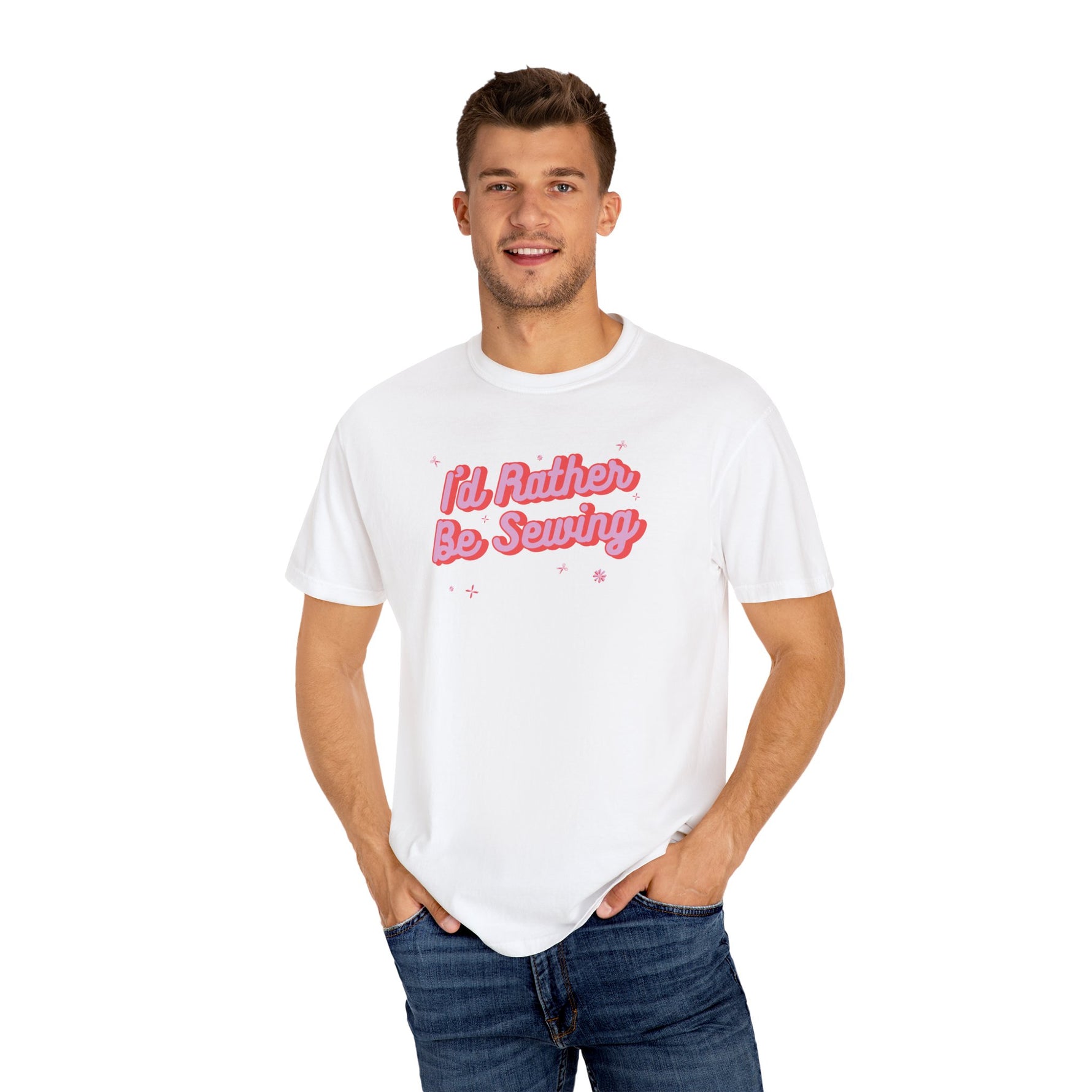I'd Rather Be Sewing Language Garment-Dyed T-shirt