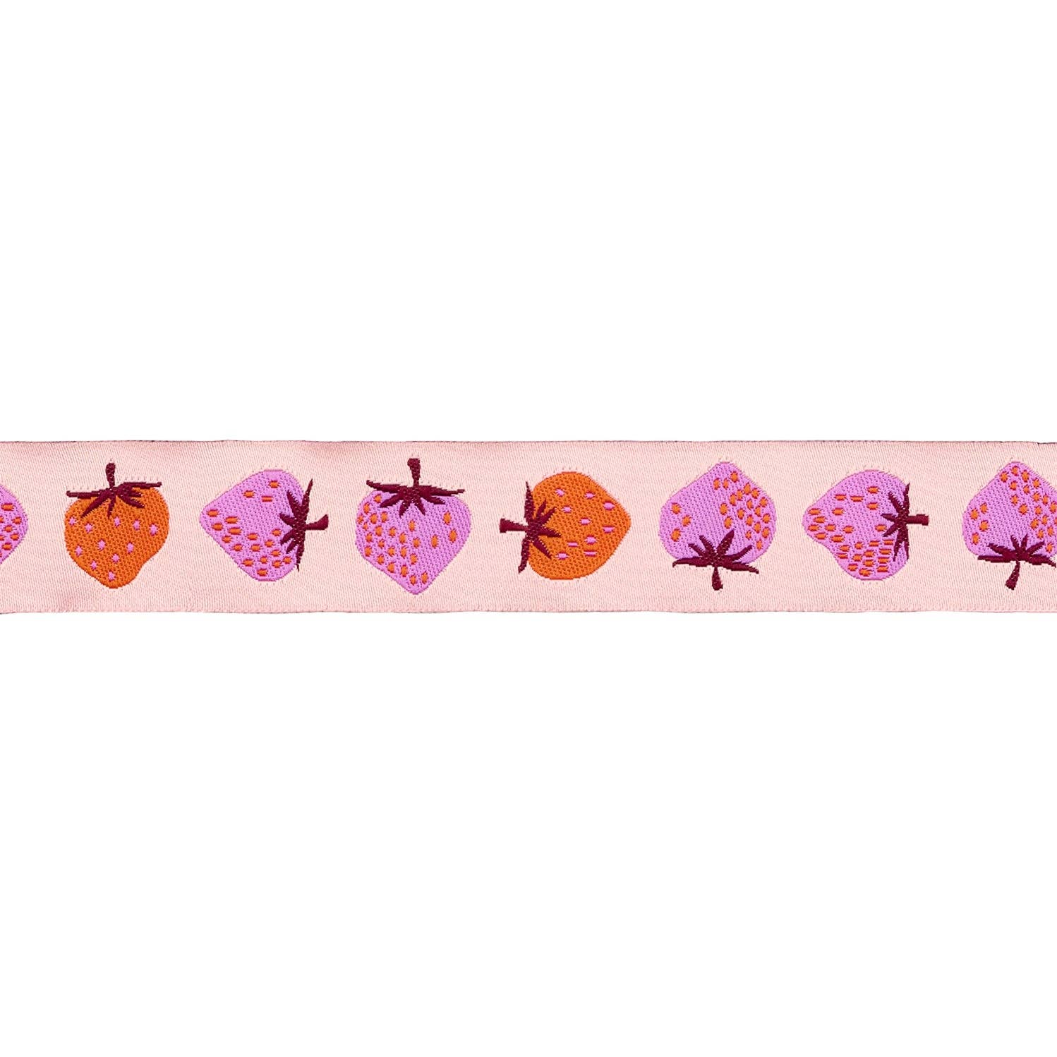Strawberry - Strawberry in Peach Cream - 7/8" width - by Kimberly Kight - 15 Yard Spool