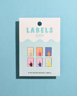 Middle Finger Mini Hands Woven Labels | 6 labels