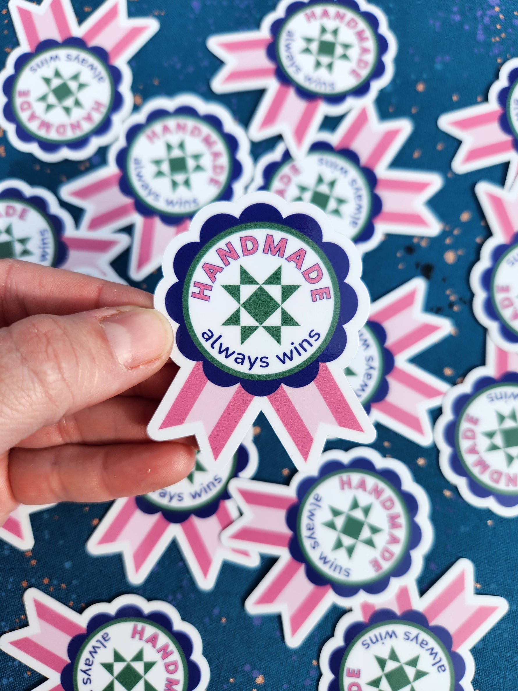 Handmade Wins | 2.5" Ribbon Quilter Sticker