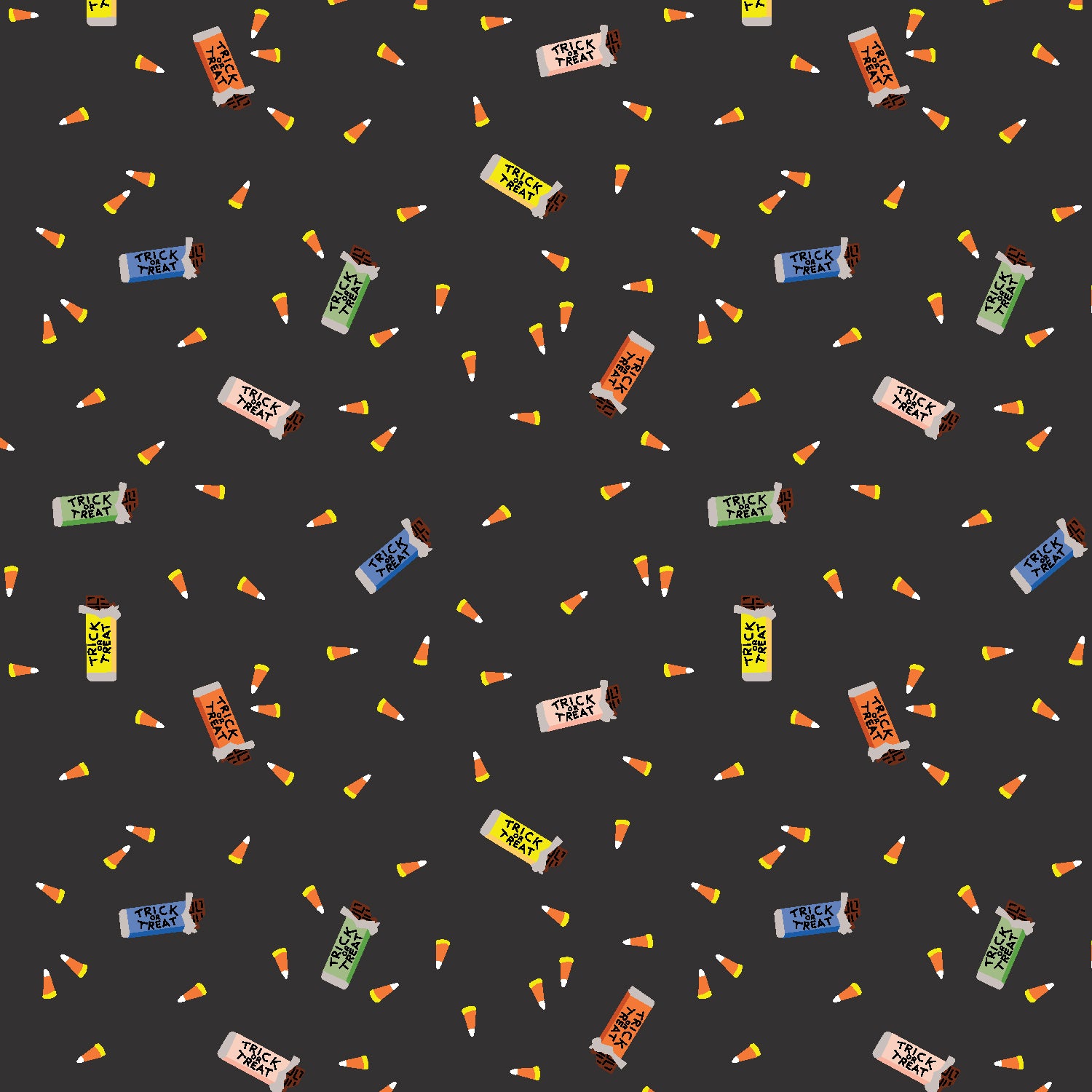 Halloween - Trick or Treat - Black Fabric