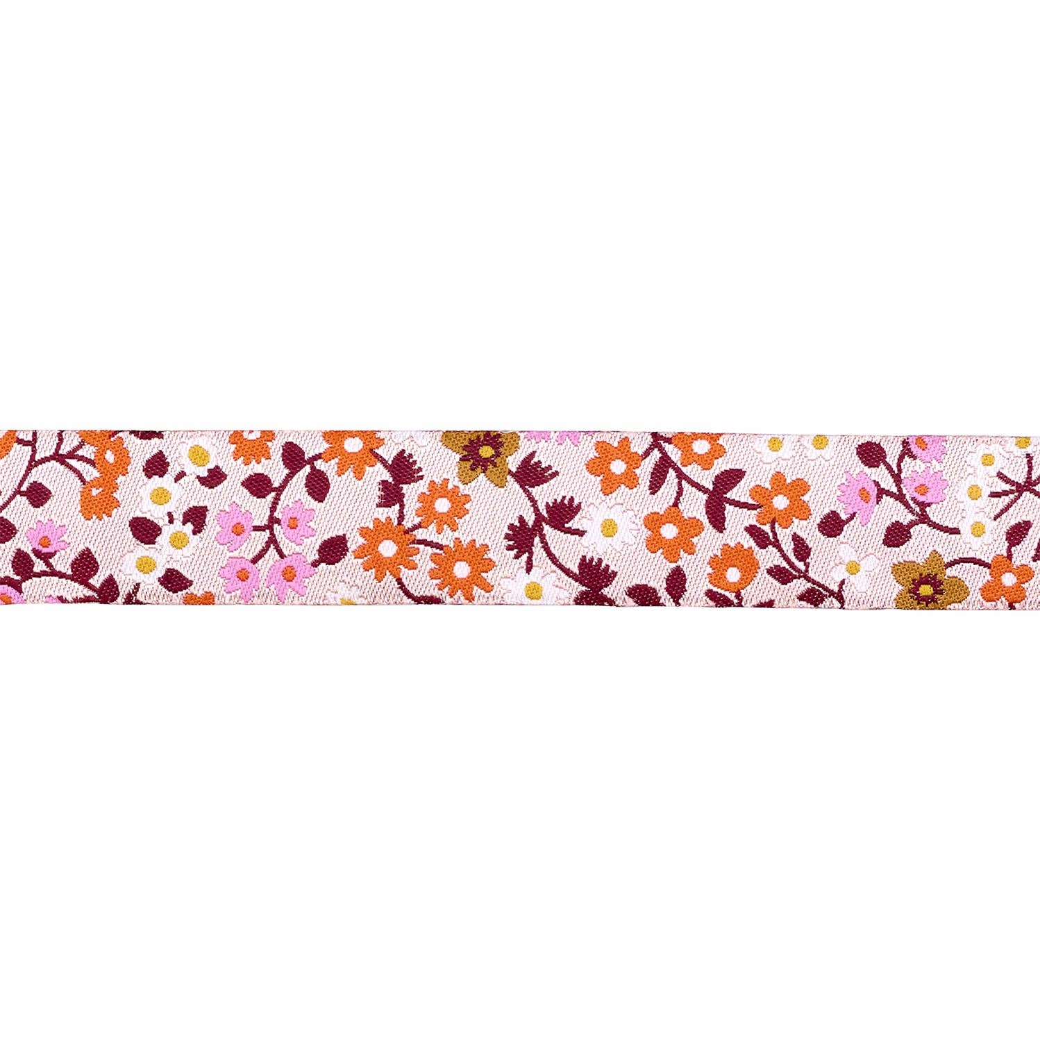 Strawberry - Clothesline Floral in Peach Cream - 7/8" width - by Kimberly Kight - BTY