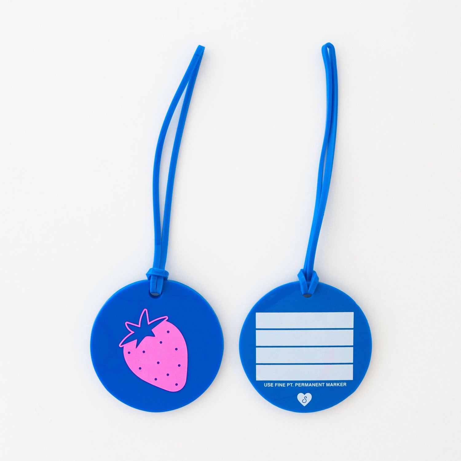 Strawberry Pink and Blue Luggage Tag Gift