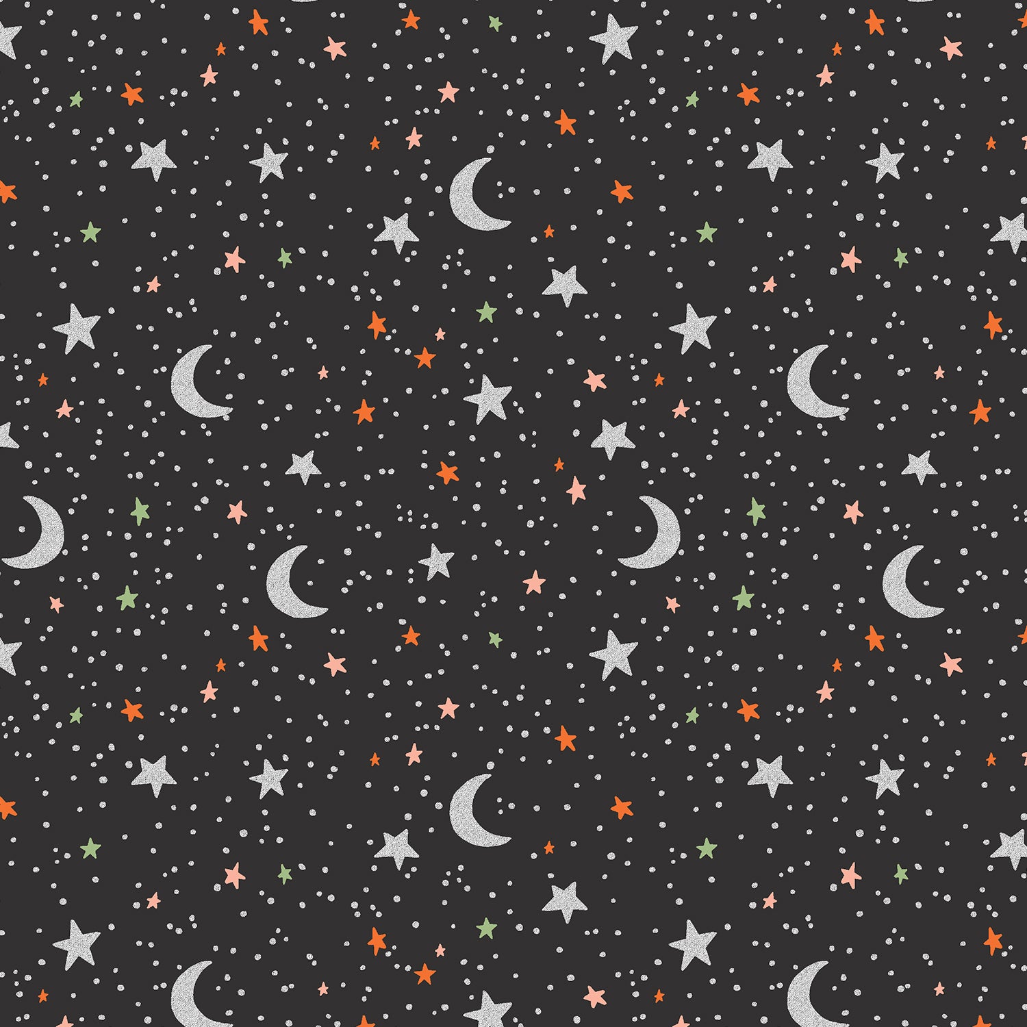 Halloween - October Night - Black Metallic Fabric