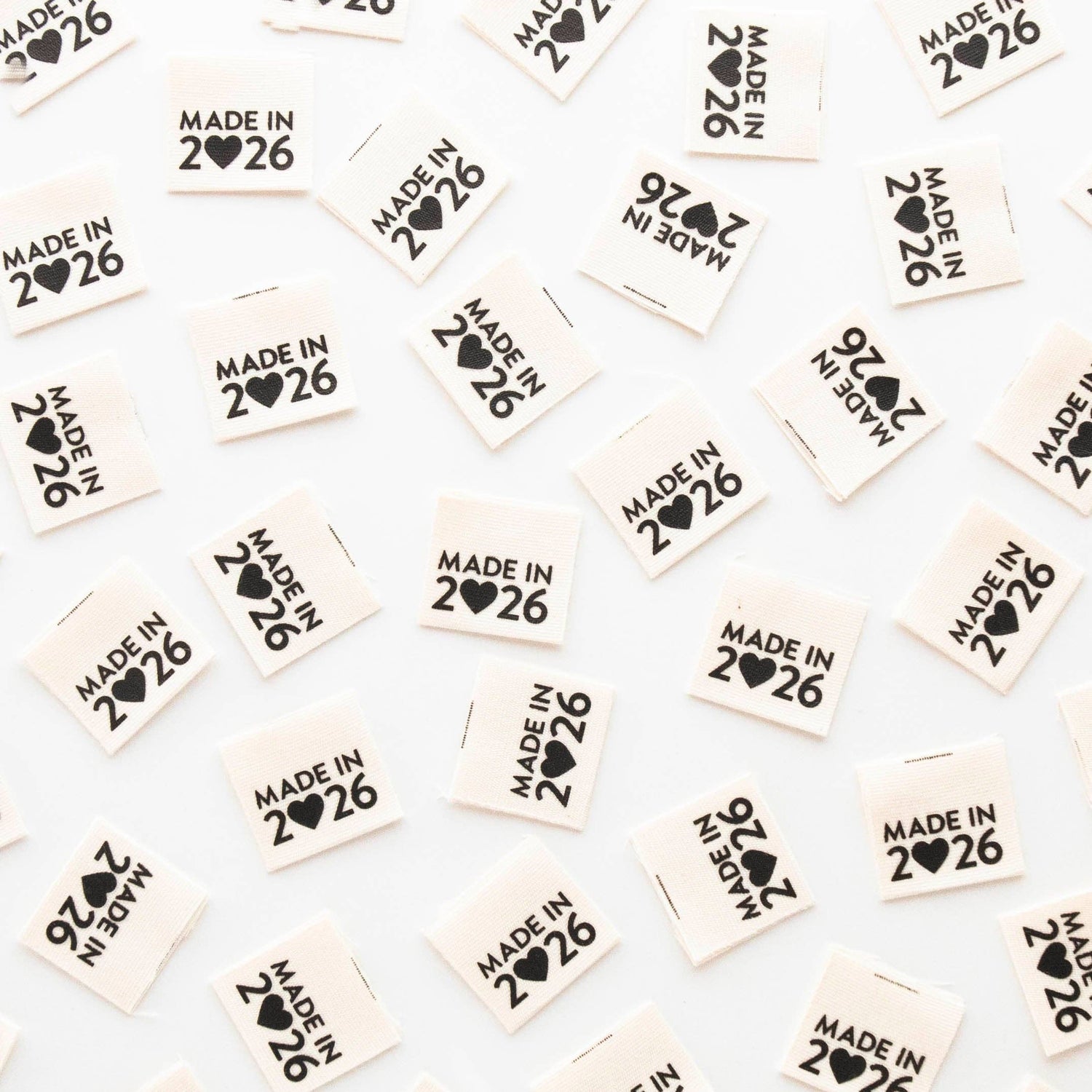 Made in 2026 Organic Cotton Centerfold Labels - Quilt Tags