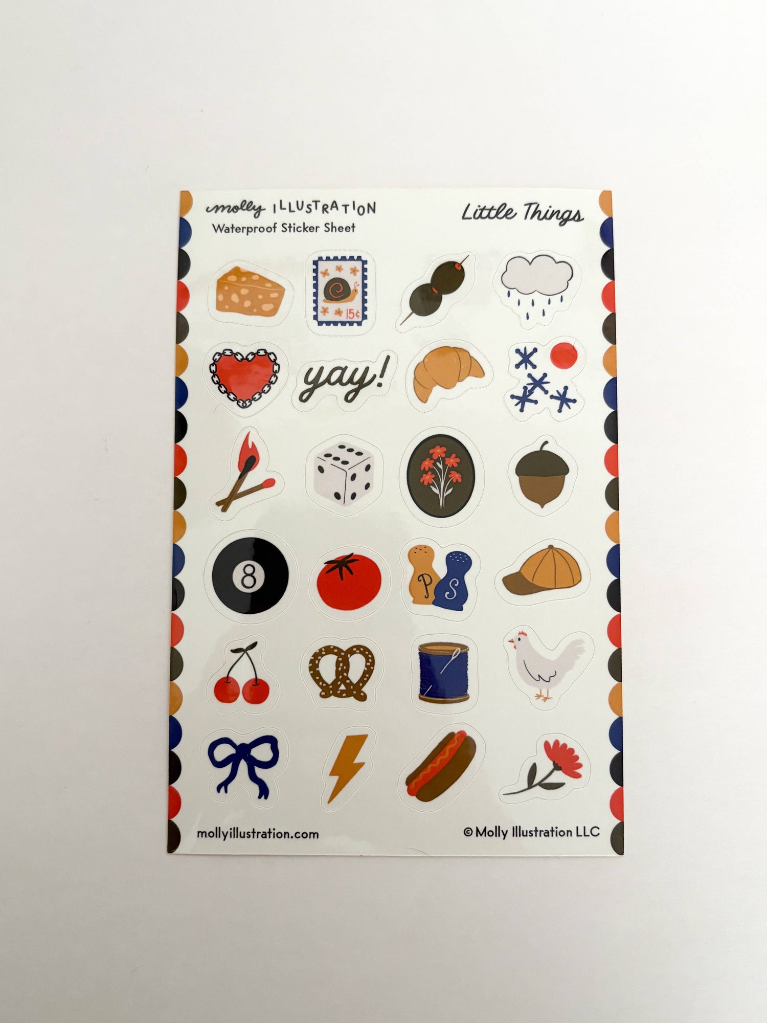Little Things Illustrated Waterproof Vinyl Sticker Sheet