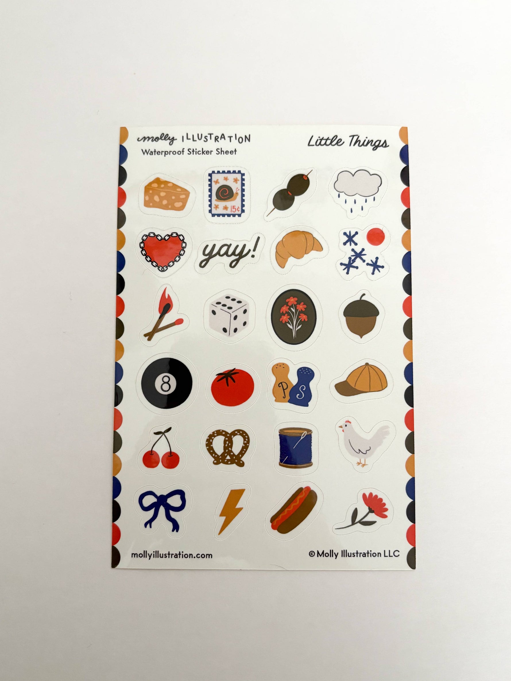 Little Things Illustrated Waterproof Vinyl Sticker Sheet