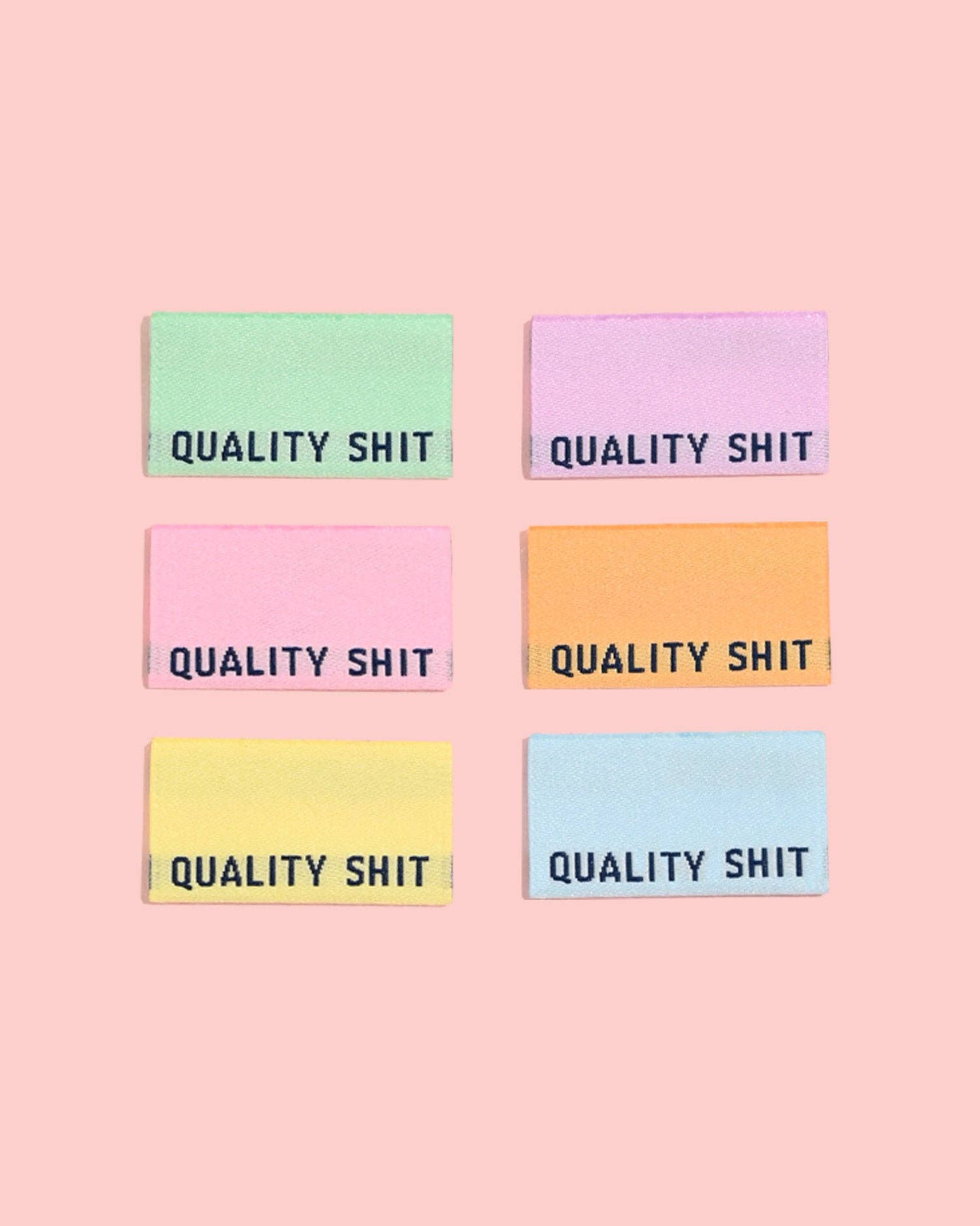 Quality Shit Woven Labels (Pastel) | 6 labels