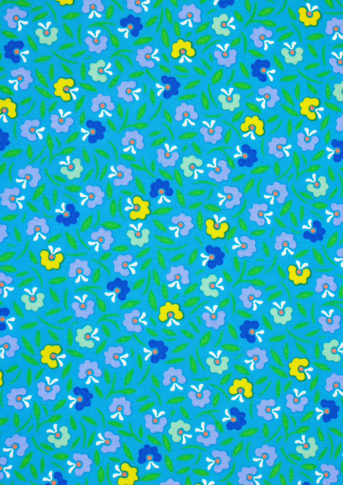 Bright blue Petunia cotton coupon
