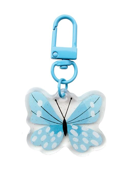 Glitter Zipper Charm Blue Butterfly || Lizzy House