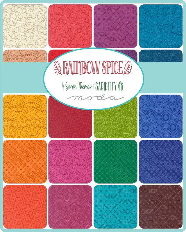 Rainbow Spice || 42 pc Charm Pack || Cotton Quilting Fabric