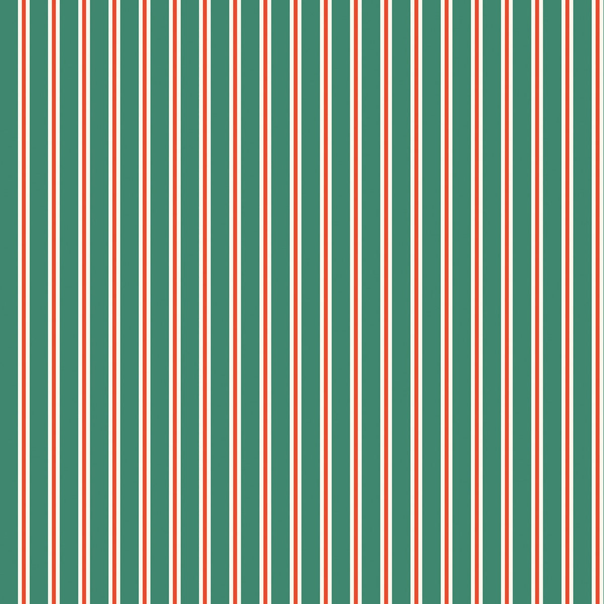 Holiday Cheer Stripes || Green || Cotton Quilting Fabric || Half Yard