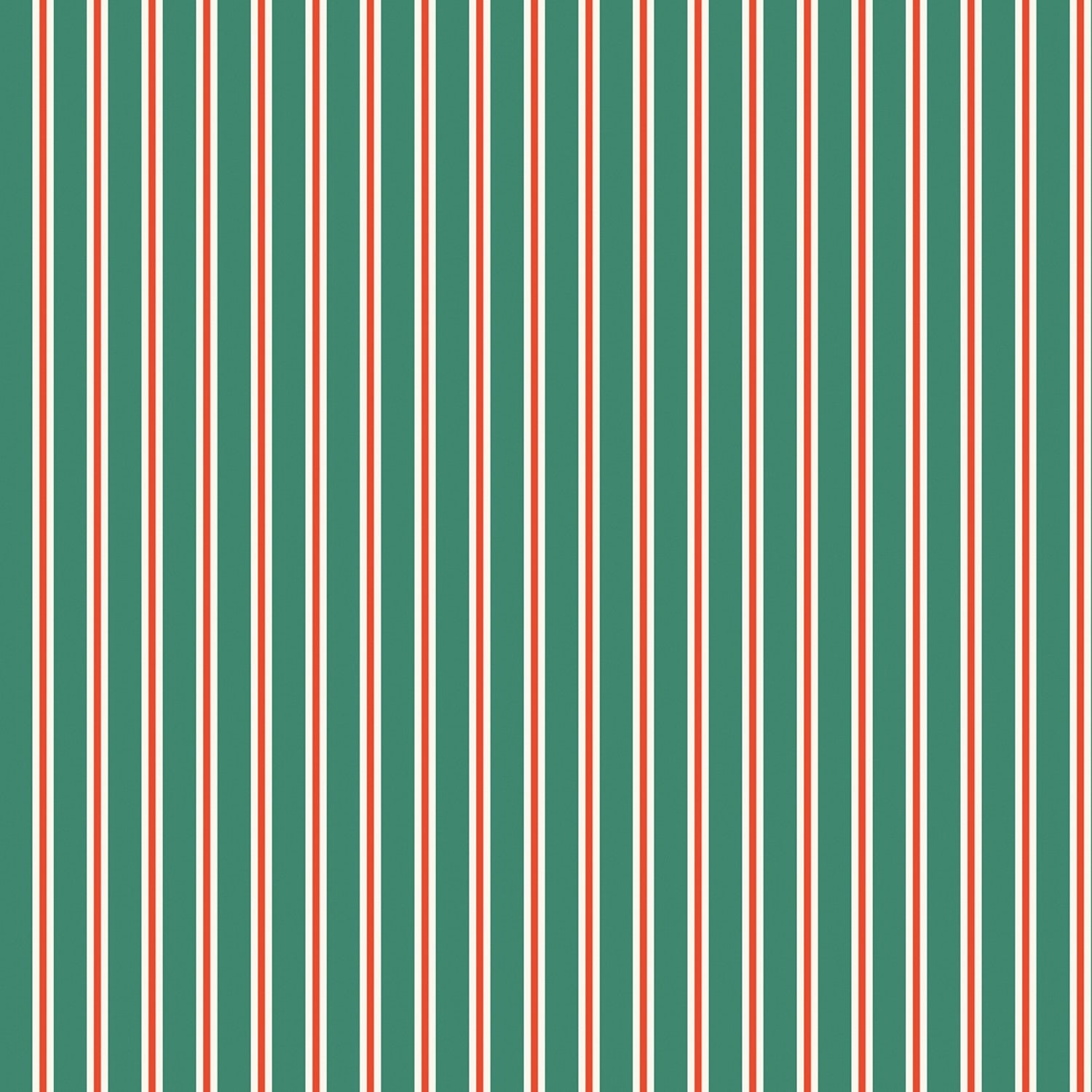 Holiday Cheer Stripes || Green || Cotton Quilting Fabric || Half Yard