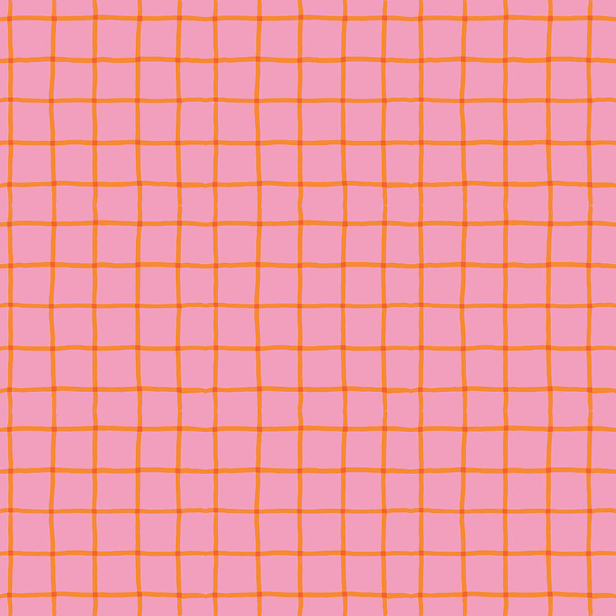 100 Aker Woods || Picnic Plaid Pink || Cotton Quilting Fabric