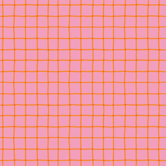 100 Aker Woods || Picnic Plaid Pink || Cotton Quilting Fabric