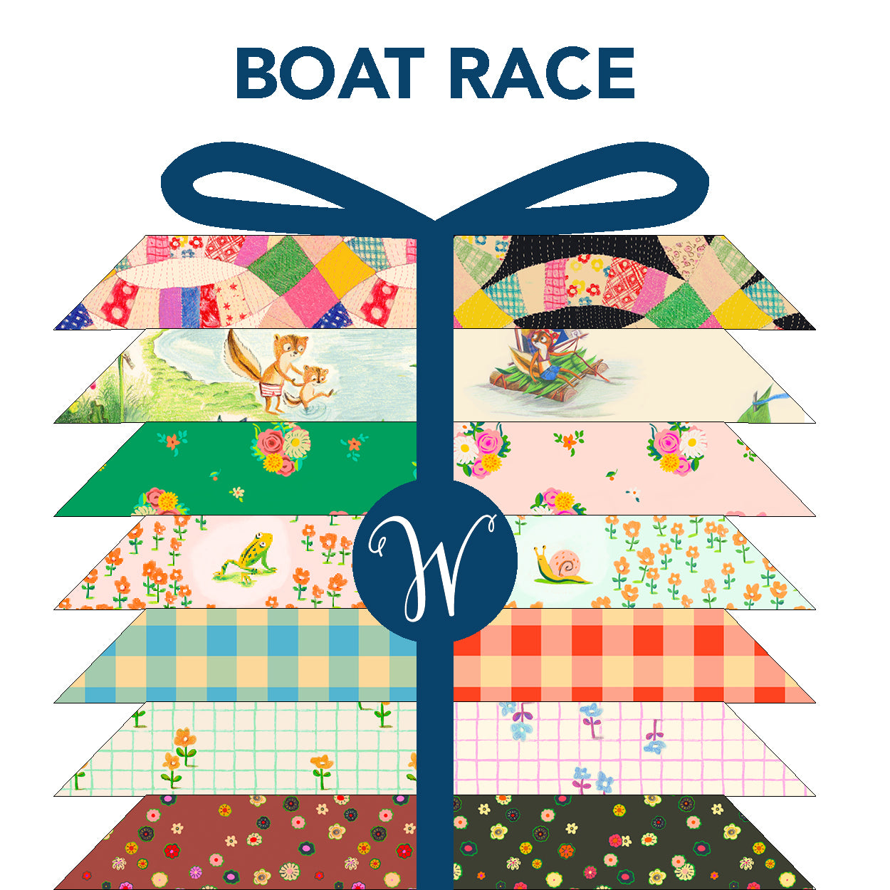PREORDER Heather Ross Boat Race || Fat Quarter Bundle || Cotton Quilting Fabric
