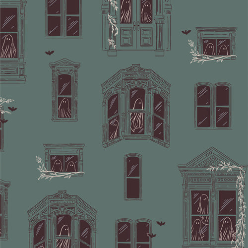 Ghostly & Haunted || Haunted House || Cotton Quilting Fabric