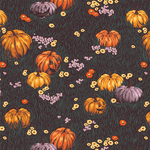 Ghostly & Haunted || Moonlight Pumpkins || Cotton Quilting Fabric