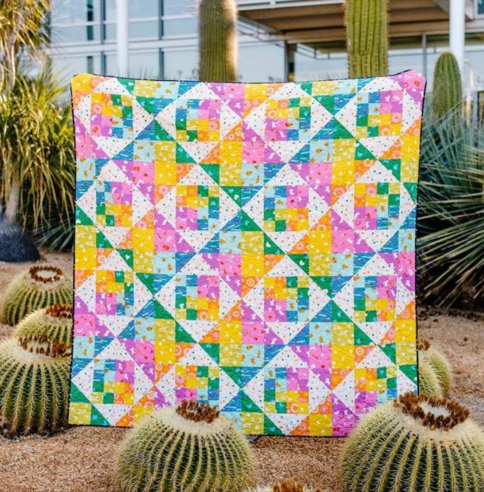 PREORDER Floral Gingham Quilt Kit (Mommy & Me Quilt Co) + Binding (Large Throw)