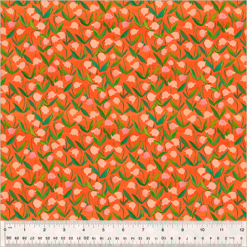 PREORDER Heather Ross by Hand || Coral Flowerbed || Cotton Quilting Fabric