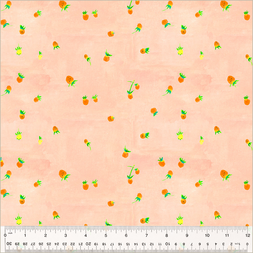 PREORDER Heather Ross by Hand || Blush Wild Strawberries || Cotton Quilting Fabric