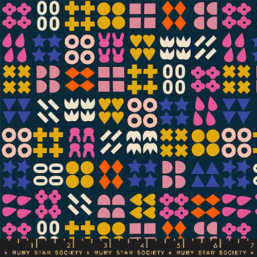 Woodland Park || Shapely Teal Navy || Cotton Quilting Fabric
