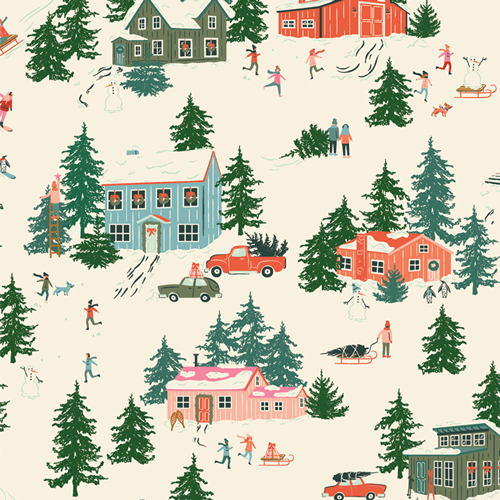 Christmas in the Cabin || Merry Town || AGF Cotton Quilting Fabric