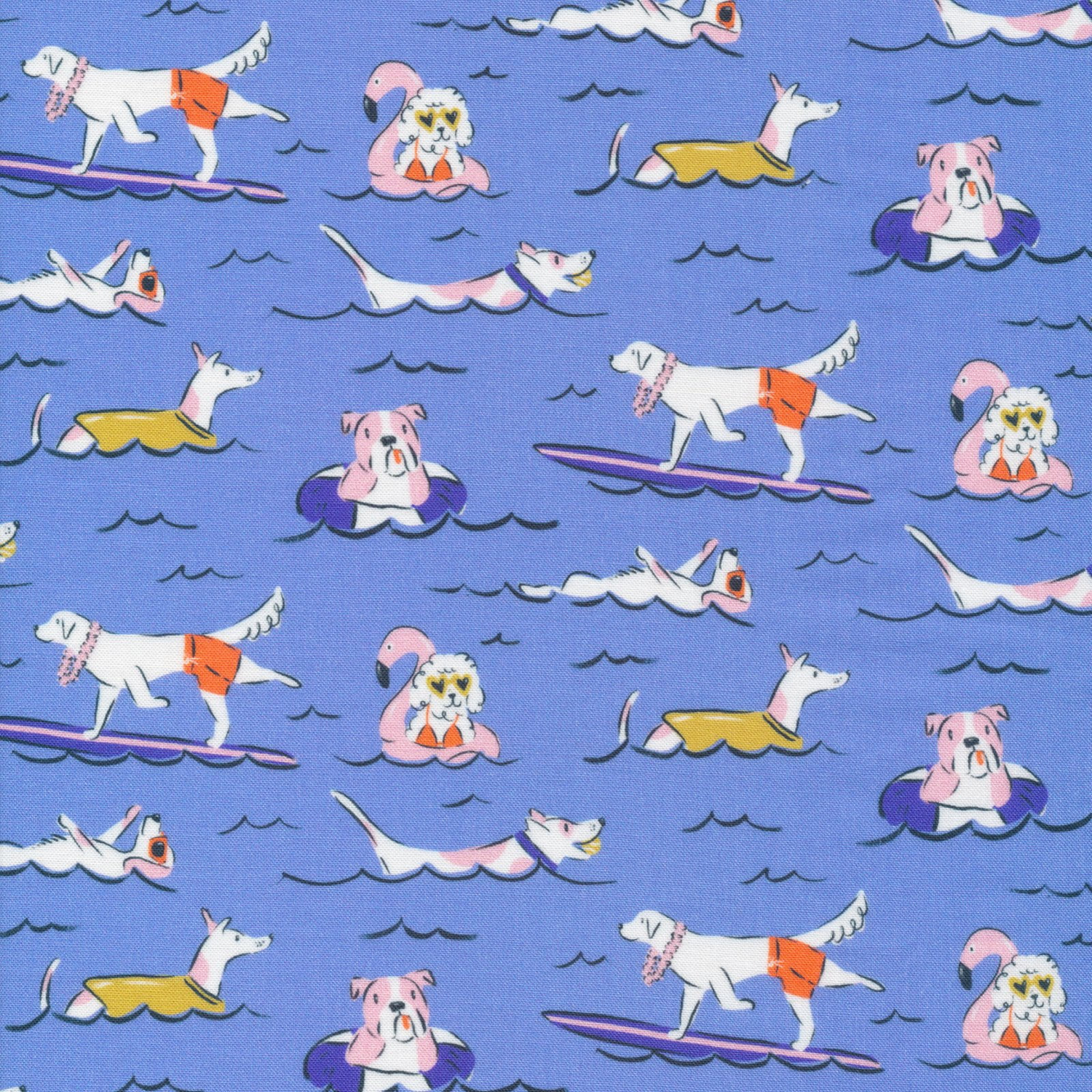 Dog Days of Summer || Doggie Dip || Organic Cotton Quilting Fabric || Half Yard