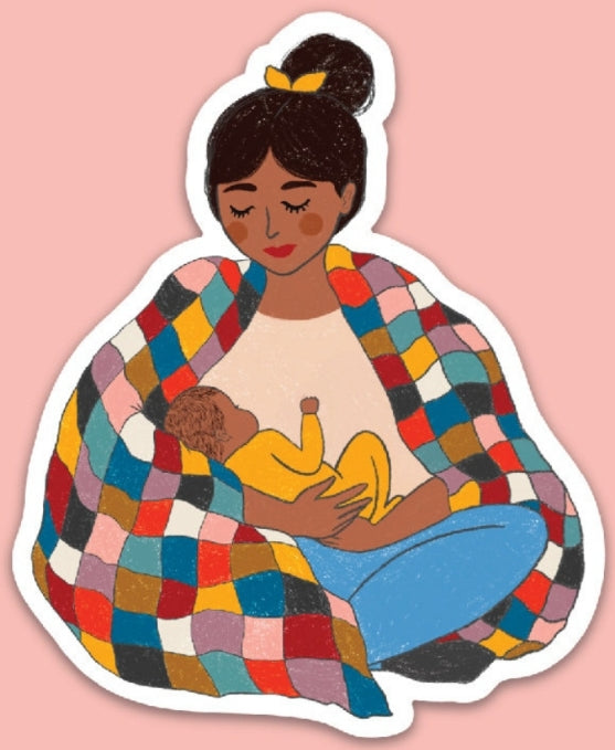 Patchwork Mother and Baby Quilt Sticker C
